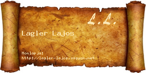 Lagler Lajos névjegykártya